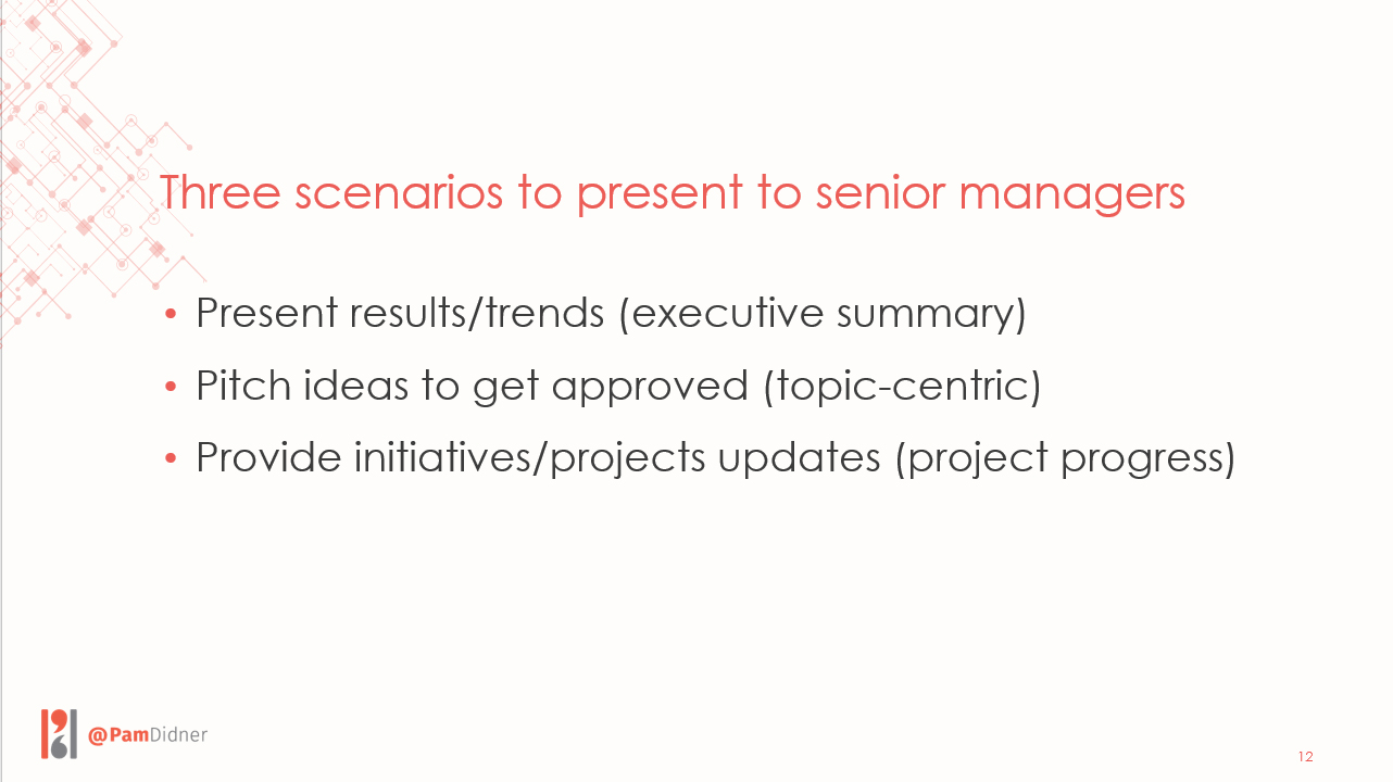 Tips for making a senior management presentation