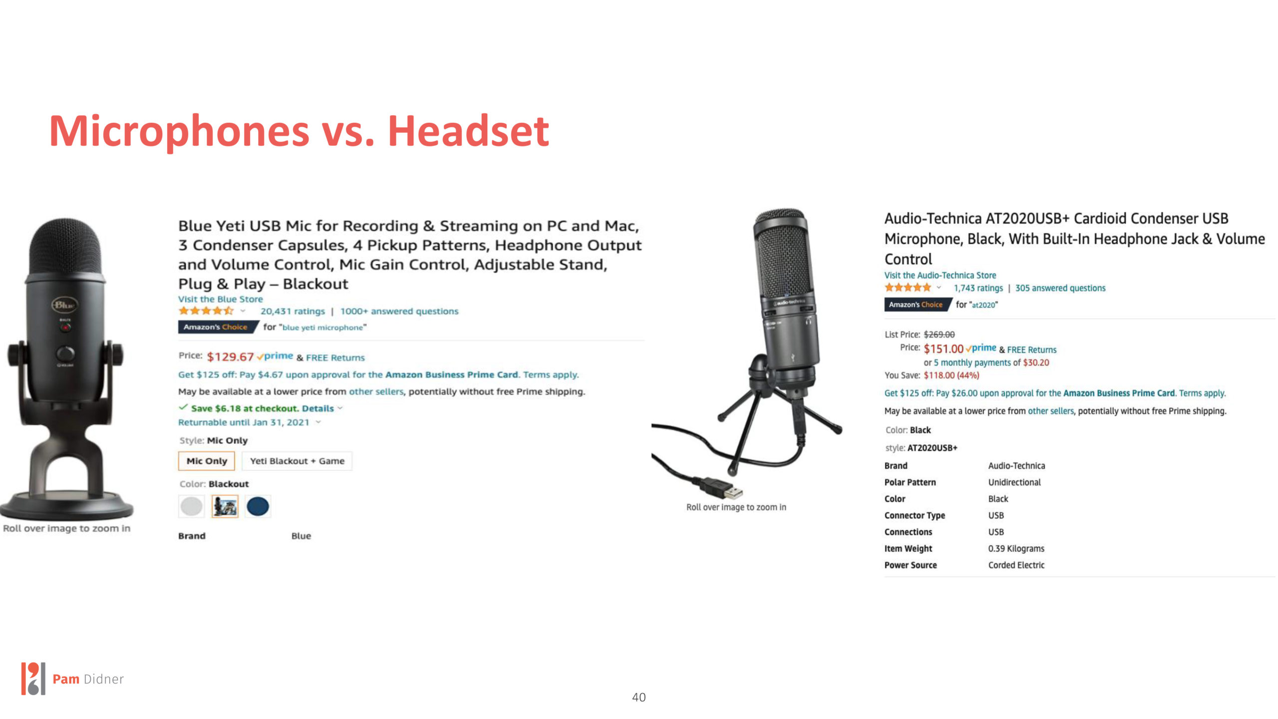 Microphones vs Headset