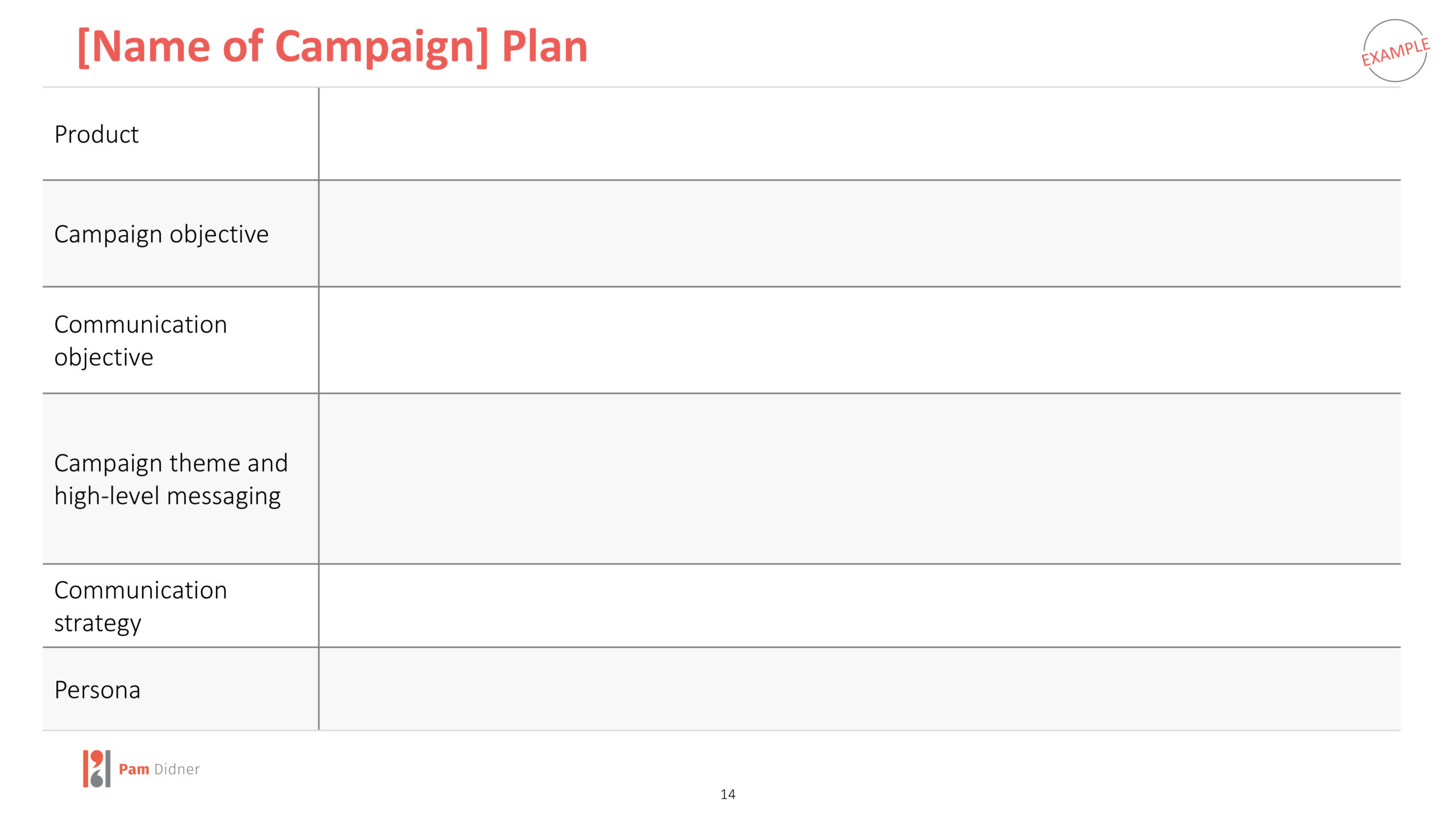 Marketing Campaign Plan template 1